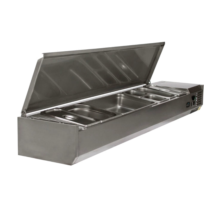 Countertop Prep Refrigerator with Lid - 1/3GN - 1800mm - Aquilo Refrigeration