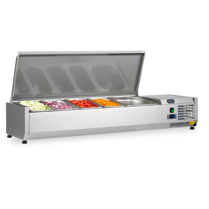 Countertop Prep Refrigerator with Lid - 1/3GN – 1400mm - Aquilo Refrigeration