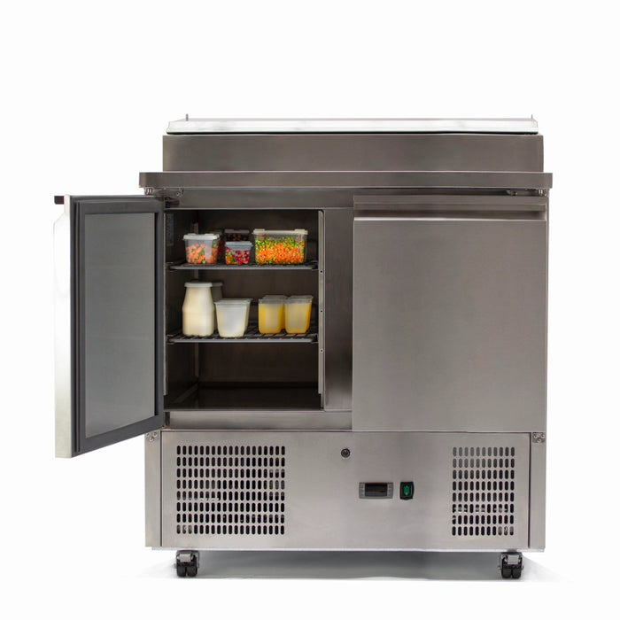 Two Door Counter Refrigerator - 900mm - Aquilo Refrigeration