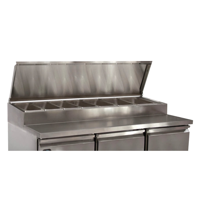 Three Door Refrigerated Counter with Raised Pan Holders -1365mm