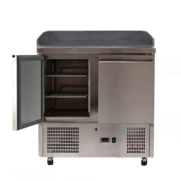 Two Door Pizza Refrigerator with Granite Top - 1045mm - Aquilo Refrigeration