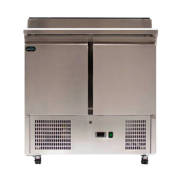 Two Door Counter Refrigerator with Saladette Top - 1045mm - Aquilo Refrigeration