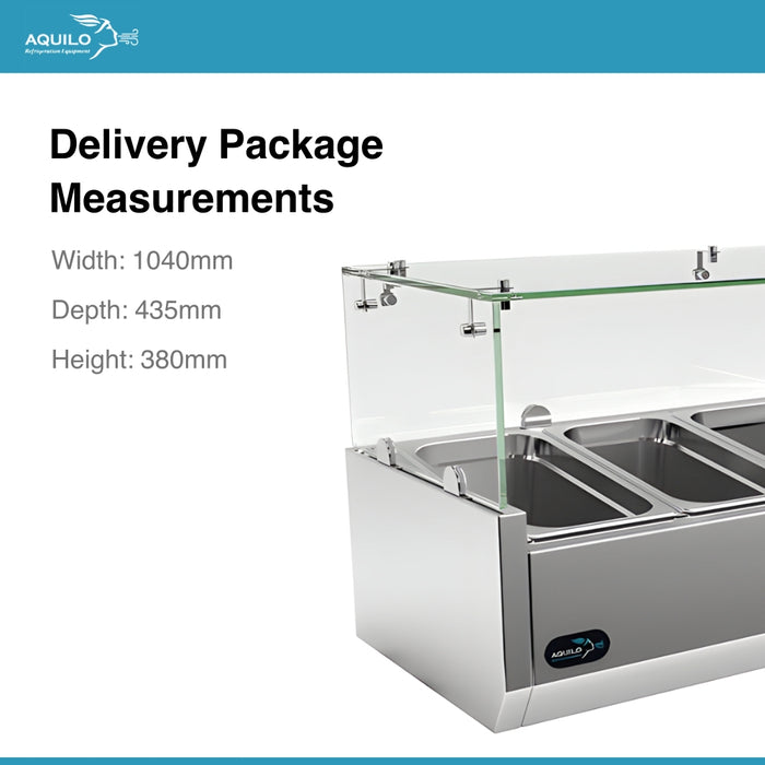 Countertop Prep Refrigerator with Flat Glass - 4x 1/4GN - 1000mm - Aquilo Refrigeration