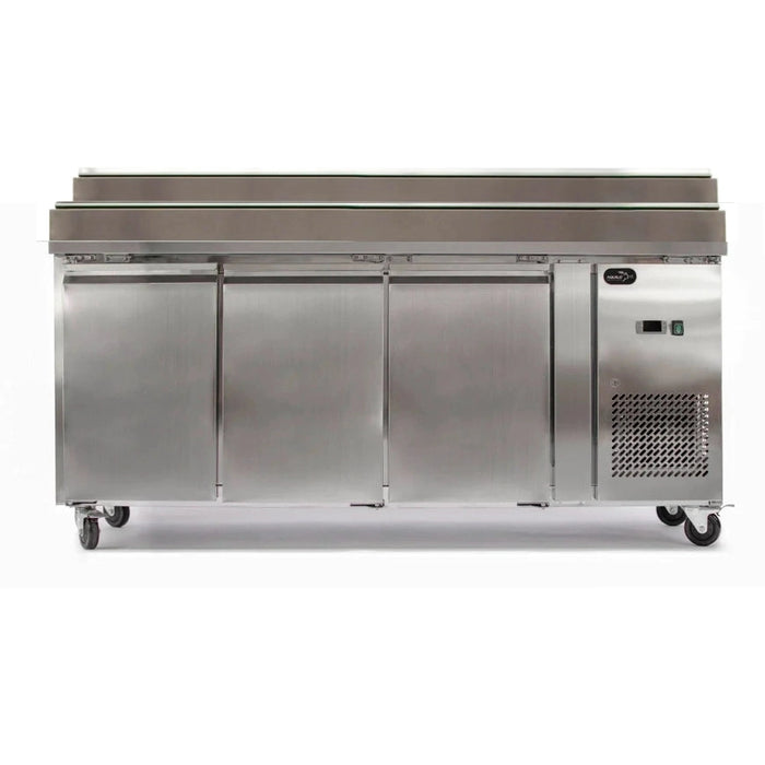 Three Door Counter Refrigerator with Raised Pan Holders - 1795mm - Aquilo Refrigeration