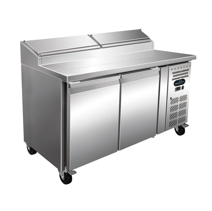 Two Door Counter Refrigerator with Raised Pan Holders - 1360mm - Aquilo Refrigeration