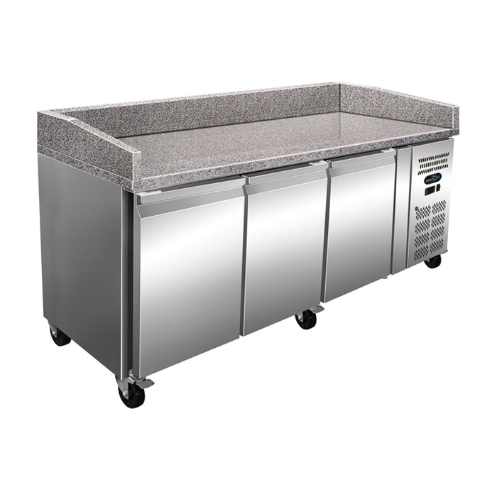 Three Door Pizza Refrigerator with Granite Top - 2025mm - Aquilo Refrigeration