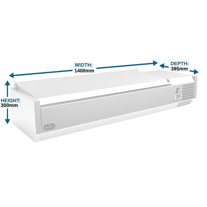Countertop Prep Refrigerator with Lid - 1/3GN – 1400mm - Aquilo Refrigeration