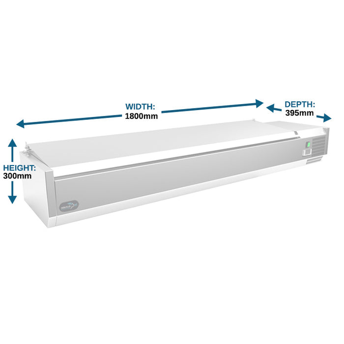Countertop Prep Refrigerator with Lid - 1/3GN - 1800mm - Aquilo Refrigeration