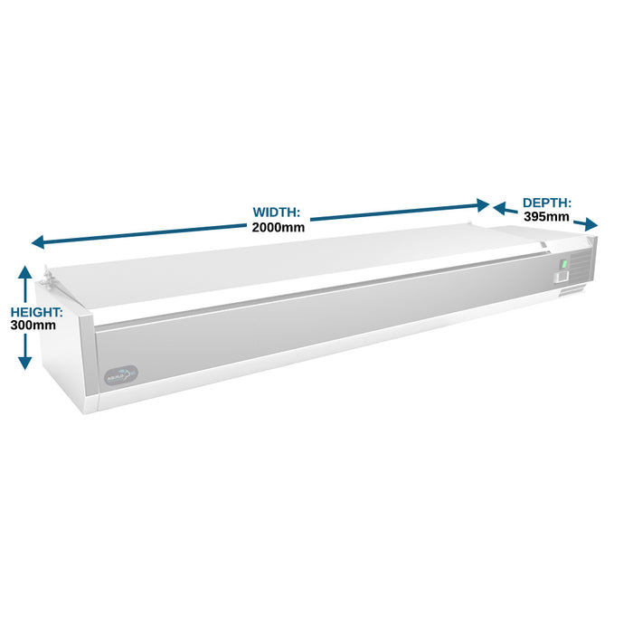 Countertop Prep Refrigerator with Lid - 1/3GN - 2000mm - Aquilo Refrigeration