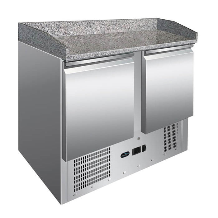 Two Door Pizza Refrigerator with Granite Top - 1045mm - Aquilo Refrigeration
