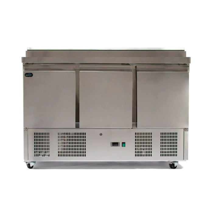 Three Door Counter Refrigerator with Saladette Top - 1365mm