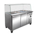 Two Door Counter Refrigerator with Saladette Top and Glass Screen - 1500mm - Aquilo Refrigeration