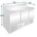 Three Door Refrigerated Counter with Raised Pan Holders -1365mm - Aquilo Refrigeration